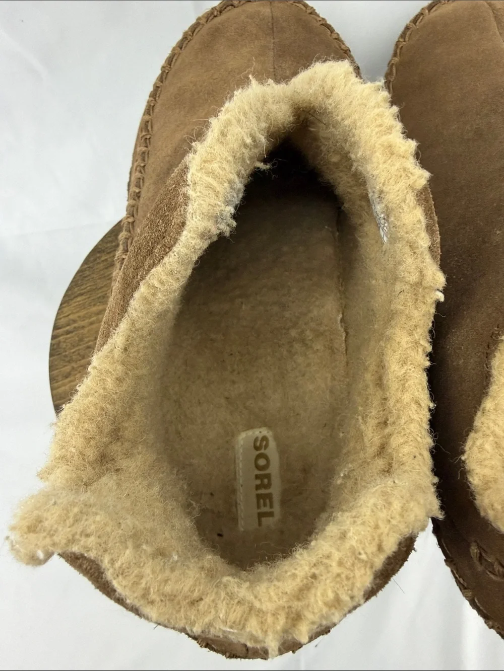 Sorel Manawan Suede Moccasin Bootie Slippers w/ Faux Fur Lining, Mens 10